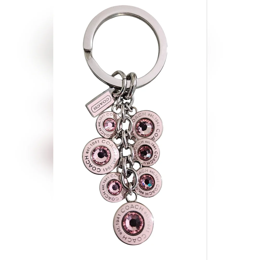 Coach Silver and Pink Keychain Charm - Picture 2 of 5